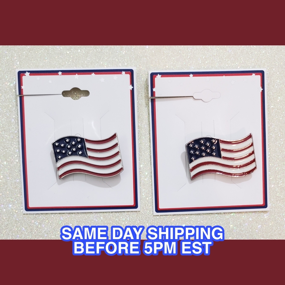 American Flag Brooch